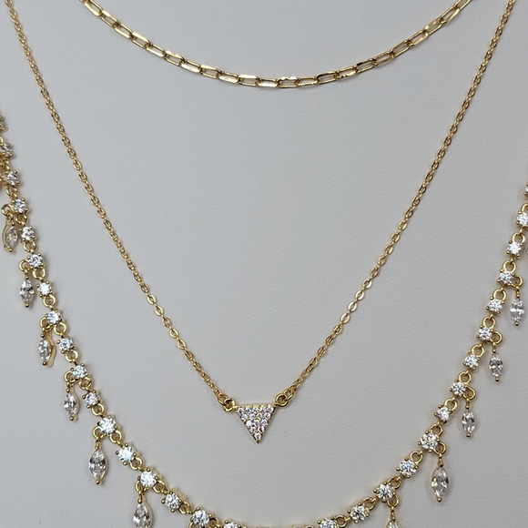 Layer Necklace CZ GP - Picture 5 of 6